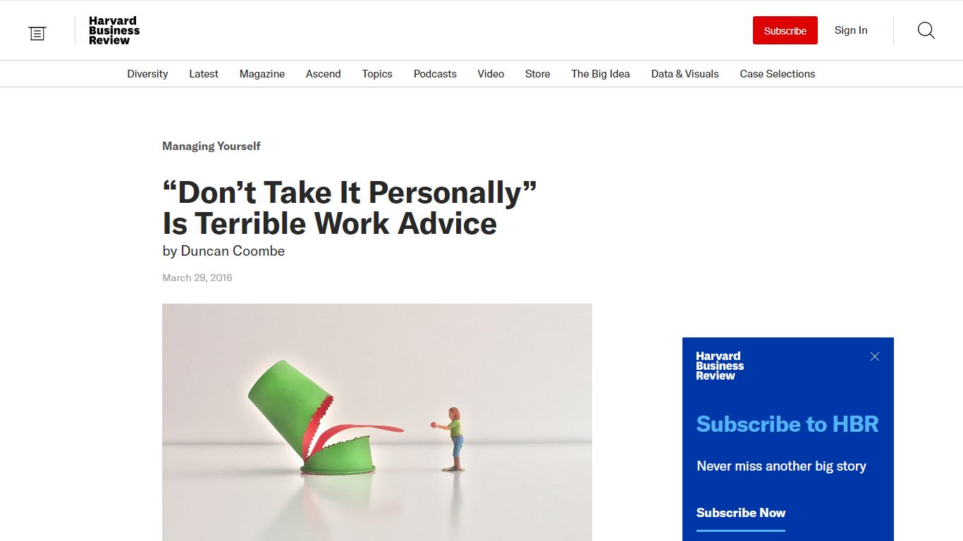 “Don’t Take It Personally” Is Terrible Work Advice